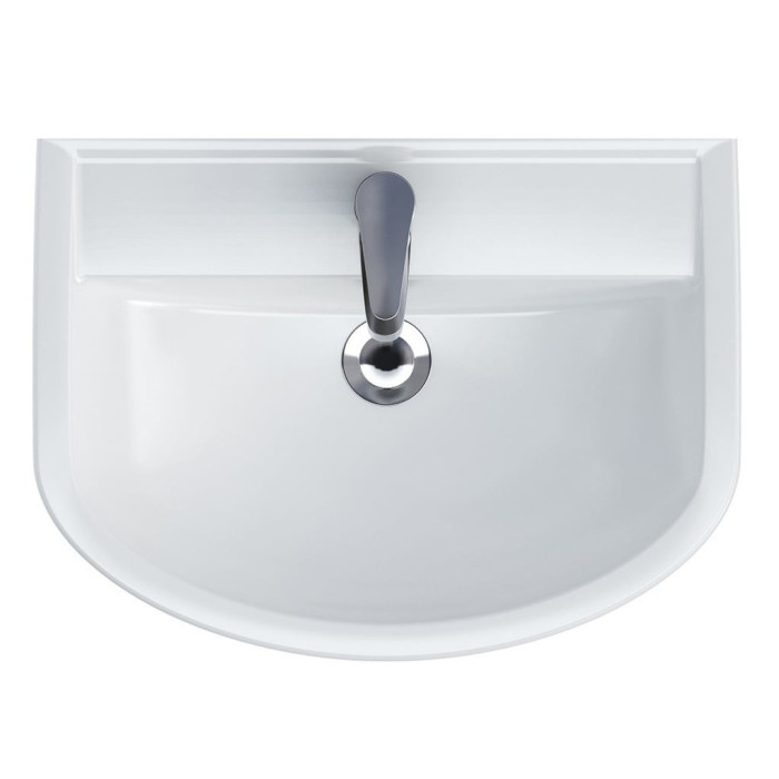 K667-104 Умивальник меблевий ARTECO 60 ONE HOLE з отвором для змішувача, з переливом, білий глянець (картон) (1 сорт)