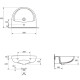 K08-261 PRESIDENT Раковина 55 ONE HOLE з отвором для змішувача (картон) (1 сорт)