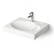 KICLAMISIF/00 Claro Mini Раковина на пральну машину, з литого (штучного) каменю 60х50 з мильницею + сифон та кронштейни 2шт, білий (1 сорт)