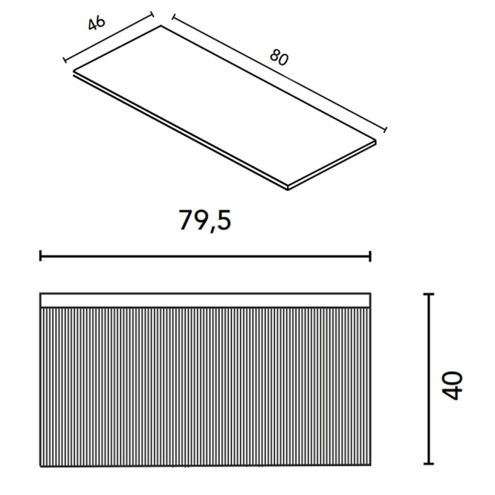 131789+131799  Тумба VORA 80  1 ящ,  зі стільницею,  WALNUT NOTE (1 сорт)