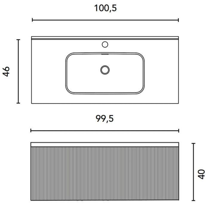131795+126225 Тумба VORA 100 1 ящ, +   раковина біла ENZO,  WALNUT NOTE (1 сорт)
