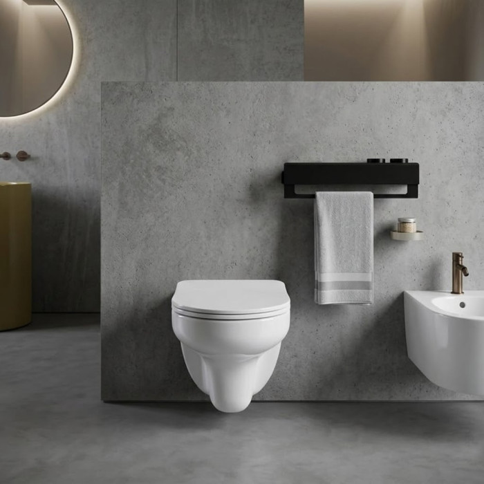 3810825 Simple Підвісний безобідковий унітаз з кришкою soft-close, Vortex Flush, білий глянець (1 сорт)