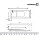 WA1-50-180x075S Ванна акрилова MIA 180x75 + ніжки + сифон R135L (1 сорт)