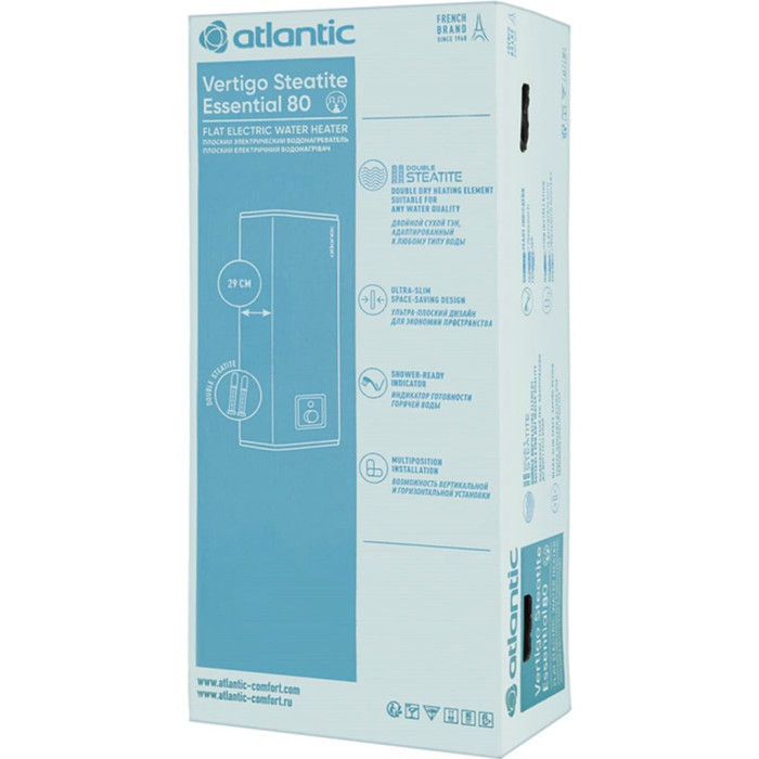 841395 Водонагрівач побутовий електричний  Atlantic Vertigo Steatite Essential 80 MP-065 2F 220E-S (1500W) (1 сорт)