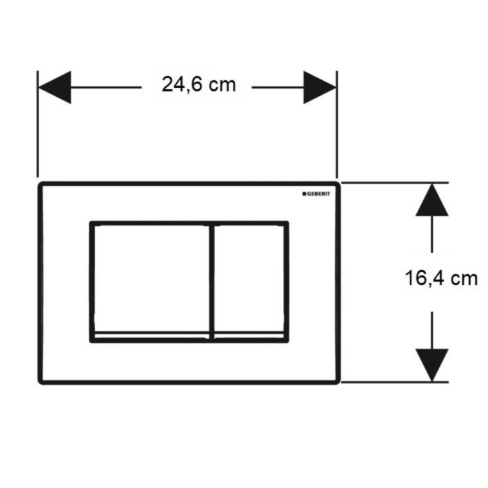115.137.14.1 Delta20 square Клавіша змиву з подвійним змивом: чорний мат (1 сорт)