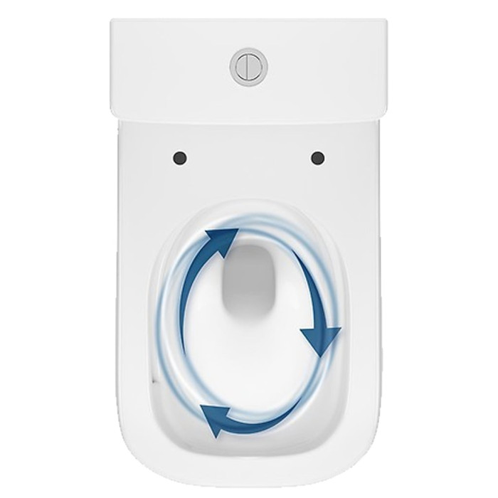 K681-063 Компакт 930 Remo Pro Square Tornado 011, приставний до стіни, безобідковий CleanOn, сидіння SLIM Duroplast із Softclose і ф-ією швидкого зняття, колір білий глянець (1 сорт)
