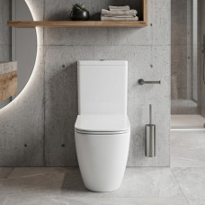K681-063 Компакт 930 Remo Pro Square Tornado 011, приставний до стіни, безобідковий CleanOn, сидіння SLIM Duroplast із Softclose і ф-ією швидкого зняття, колір білий глянець (1 сорт)