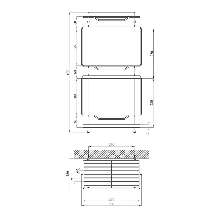 Полиця для ванної кімнати Kroner KRM Rizze - ACC330-3