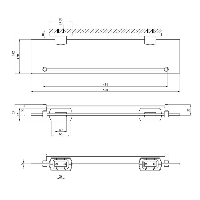 Полиця для ванної кімнати Kroner KRP Graz - C95611