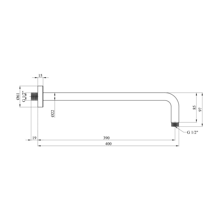 Тримач для душу Kroner Element 2142111438Z-3801