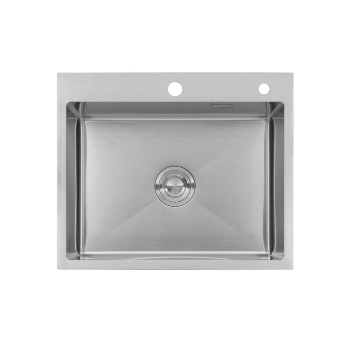Комплект кухонна мийка Kroner Gebürstet-6050HM + змішувач Klassisch-ESG03817BLK+ дозатор Spender-016