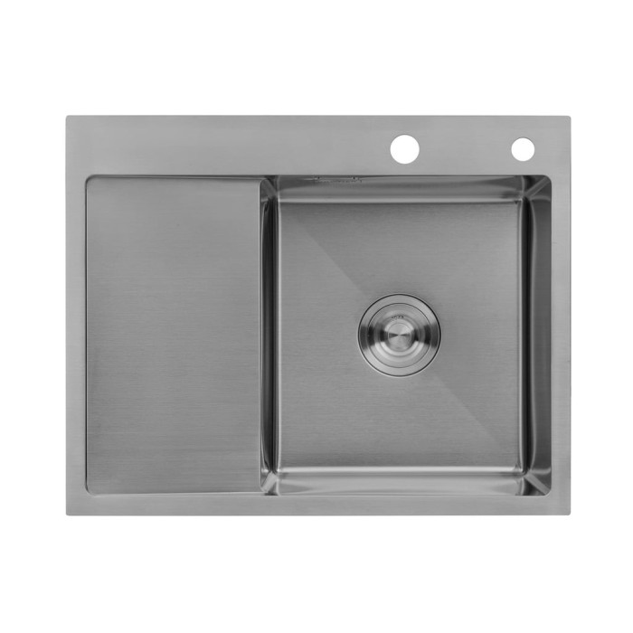 Комплект кухонна мийка Kroner Gebürstet-6350RHM + змішувач Küche-C031BLK + дозатор Spender-ECG049