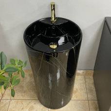 Умивальник (раковина) VBI BOLONIA M BLACK MARBLE підлоговий