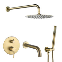 Душова система з виливом VBI MILANO BRUSHED GOLD прихованого монтажу