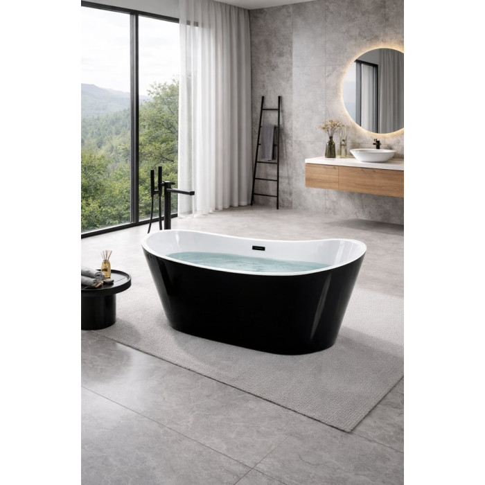 Ванна VBI MARMOLADA BLACK 170 x 75 окремостояча