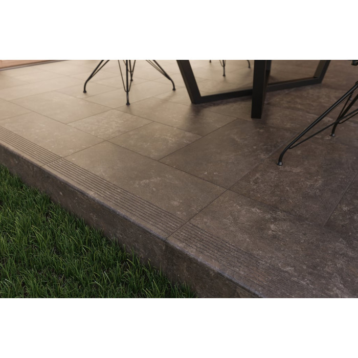 Сходинка пряма Ilario Brown 30x30 код 4856 Ceramika Paradyz