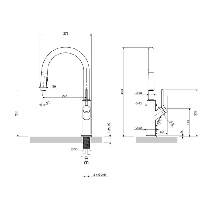 змішувач для кухні Omnires Bend brushed nickel (BE6455NI)