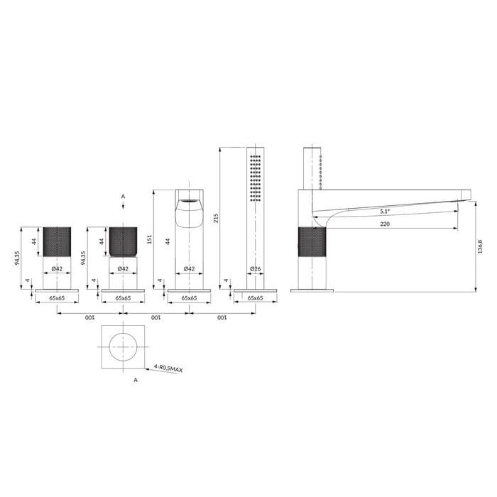 змішувач для ванни Omnires Contour chrome (CT8032CR)