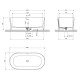 ванна Omnires Ovo M+ 160х75 овальна gloss white (OVO160WWZPBP)