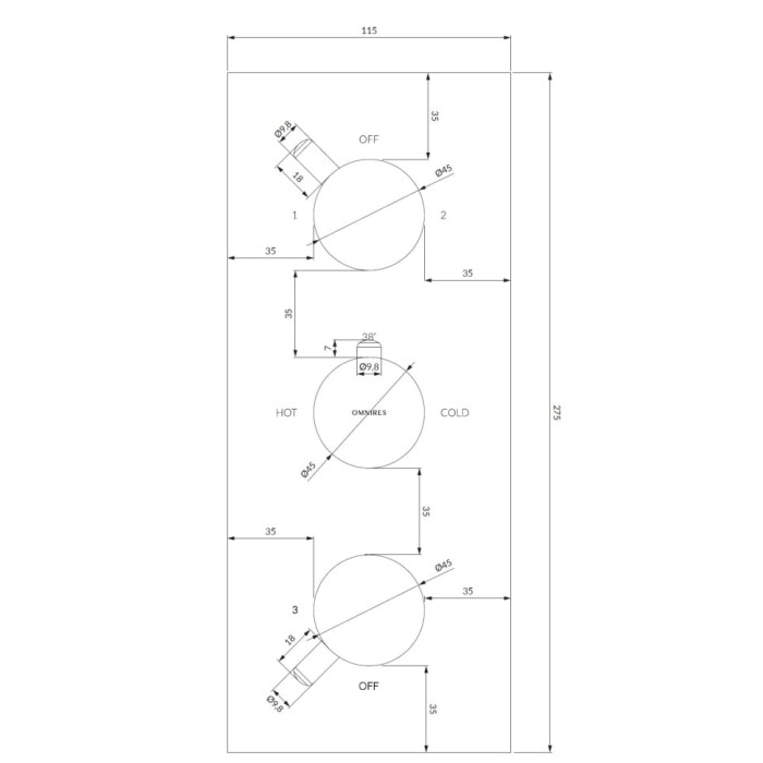 термостат для душу та ванни Omnires Y прихованого монтажу brushed brass (Y1238-KROBSB)