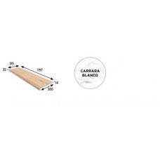 Керамічна плитка Carrara Blanco Peldano Recto Anti slip 1197x315x14 mm 970178 PZ724