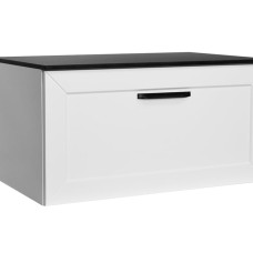 Тумба під умивальник без стільниці DEXA 60x50x40 + сифон, чорна ручка, біла