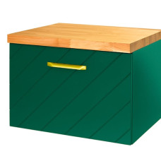 Тумба під умивал.без стільниці FLOO 60 P 60x50x40 +сифон, зол. ручка,візерунок справа,зелена