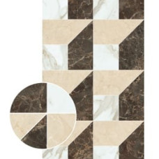 Плитка 60*120 Majestic Decori Piramide Oro/Crema/Bruno Rett 9 Mm