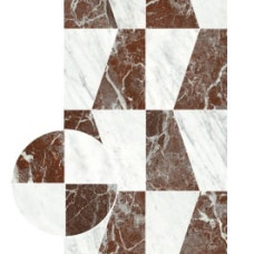 Плитка 60*120 Majestic Decori Visual Bianco/Rosso Rett 9 Mm