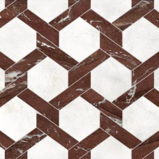 Плитка 49,75*99,55 Marble Cardinale Rosso Decor 10 Mm