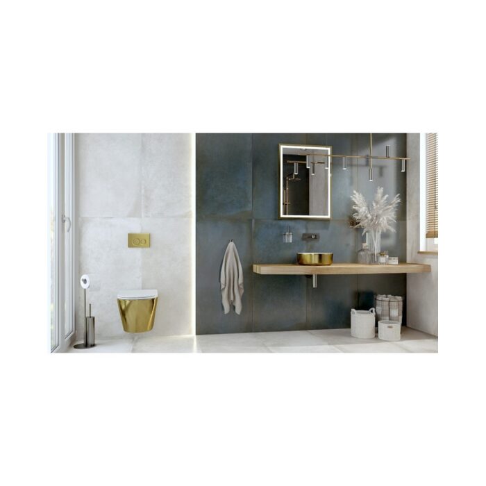умивальник Lavita Merida Brushed Gold 37x37 накладний (5900378325765)