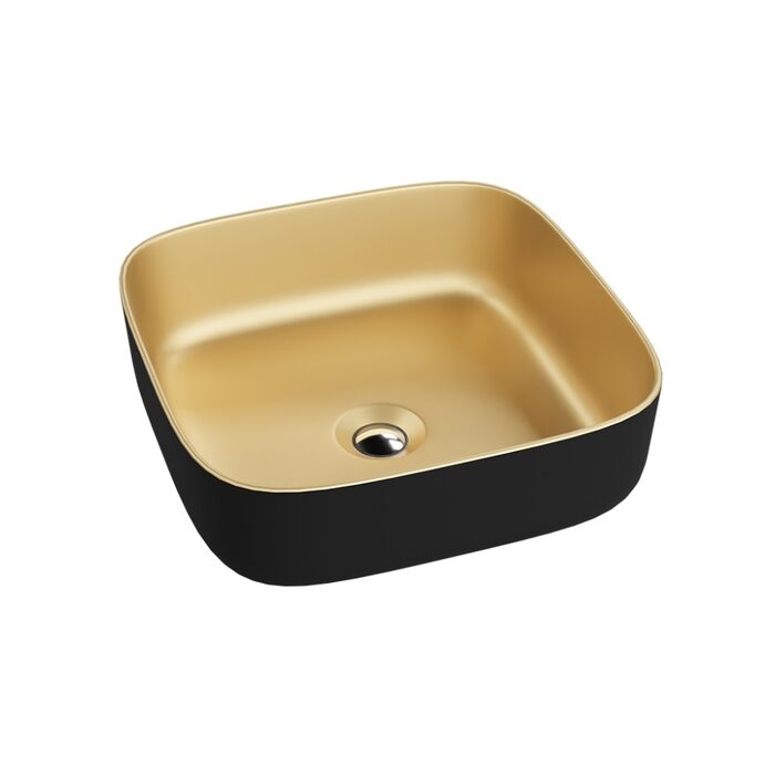 умивальник Lavita Galera Mini 39x39x14 накладний, gold/black (5900378334330)