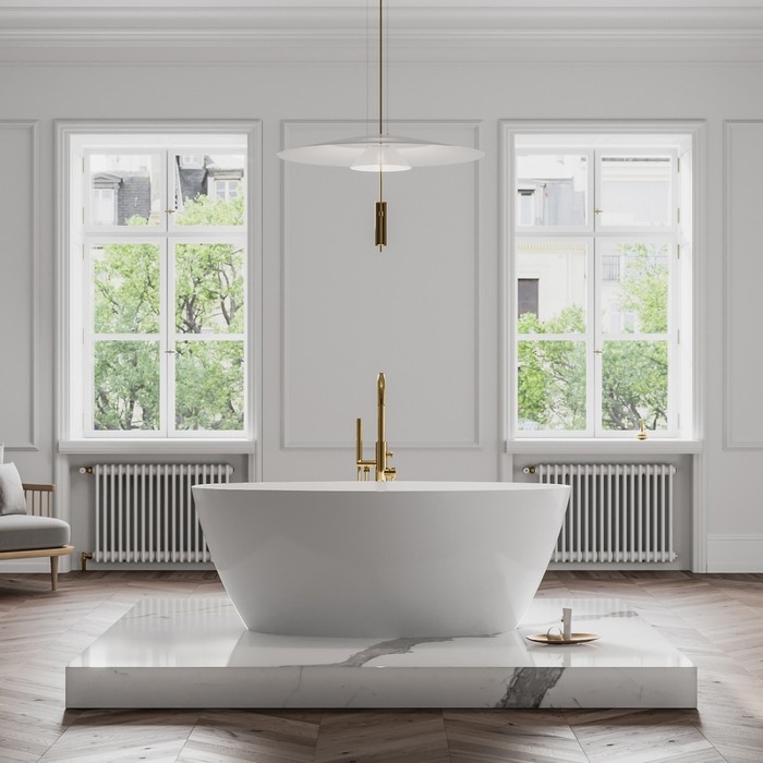 ванна зі штучного каменю Omnires Siena 160x80 прямокутна white (SIENAWWBP)