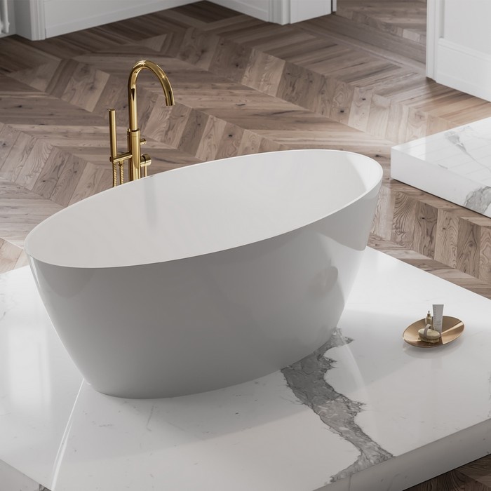 ванна зі штучного каменю Omnires Siena 160x80 прямокутна white (SIENAWWBP)