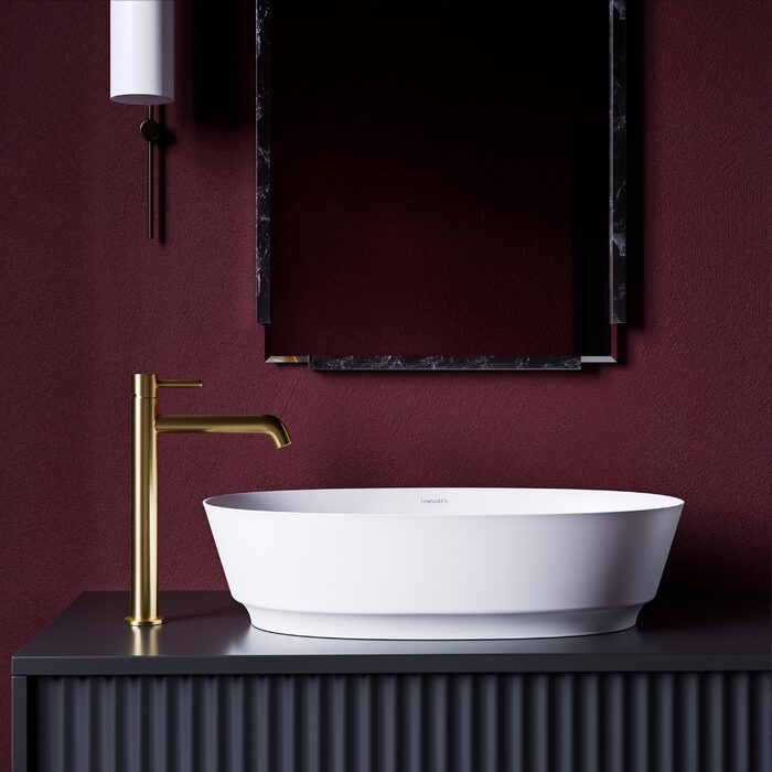 змішувач для умивальника Omnires Y brushed gold високий (Y1212GLB)