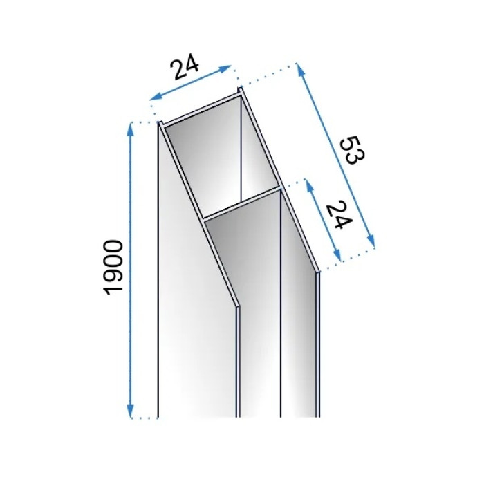 профіль Rea Slim N 190 подовжувальний для кабін/дверей, хром (REA-K7512)