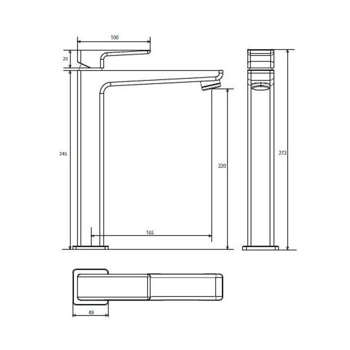 змішувач для умивальника Omnires Parma chrome /white, високий (PM7412CRB)