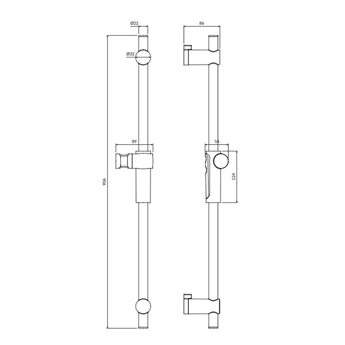 душова штанга Omnires chrome 91 cm (DR11CR)