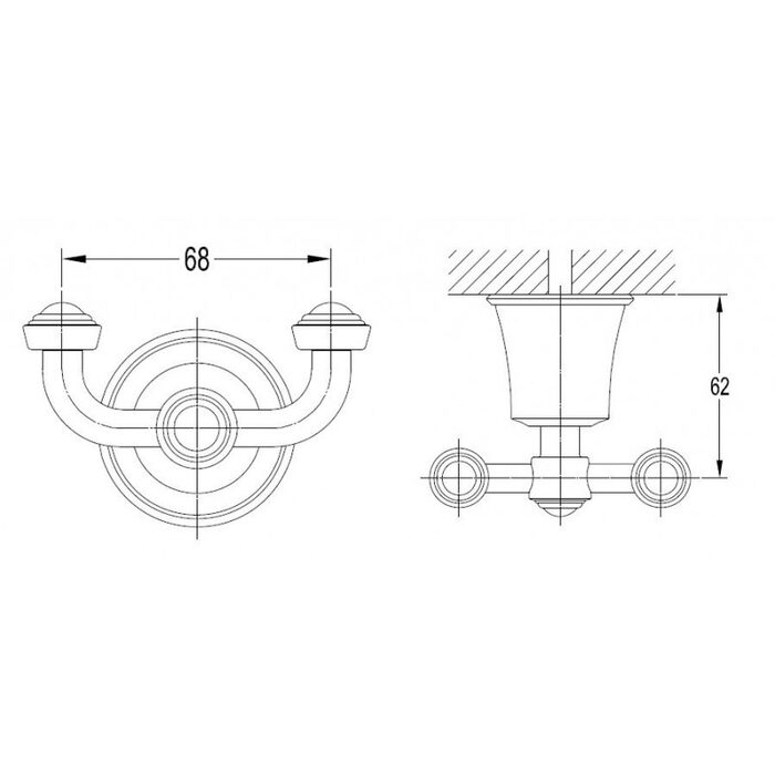 гачок Omnires Art Line antique bronze (AL53120BR)