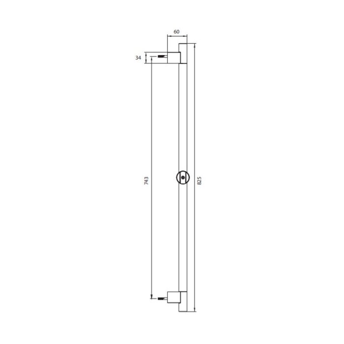 душова штанга Omnires chrome 83 cm (DR09CR)