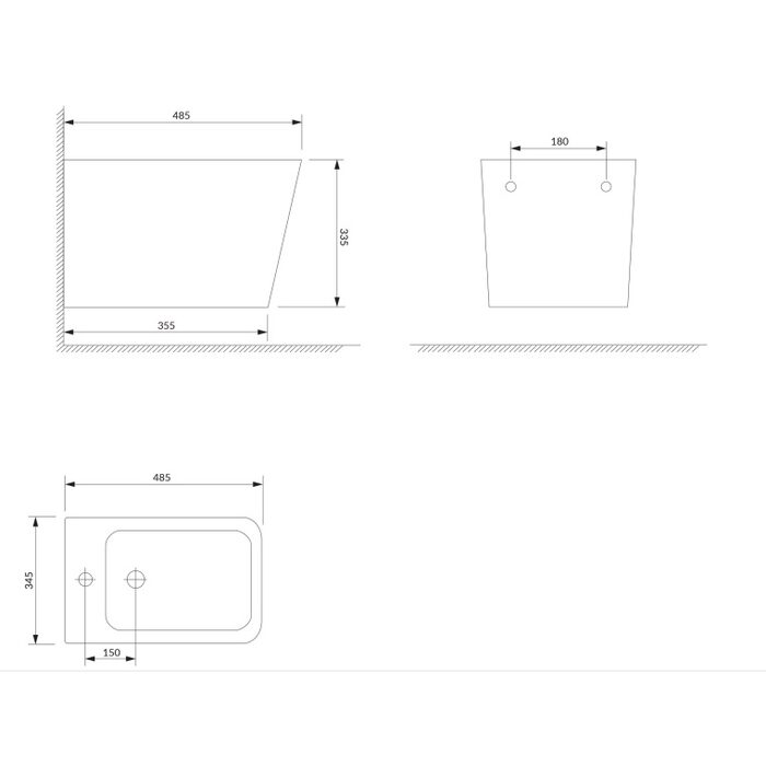 біде Omnires Fontana підвісне white (FONTANABIBP)
