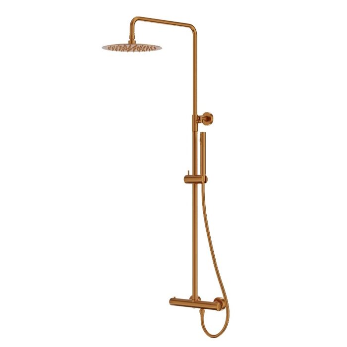 душова система Lavita Orion з термостатом, brushed copper (5900378357315)