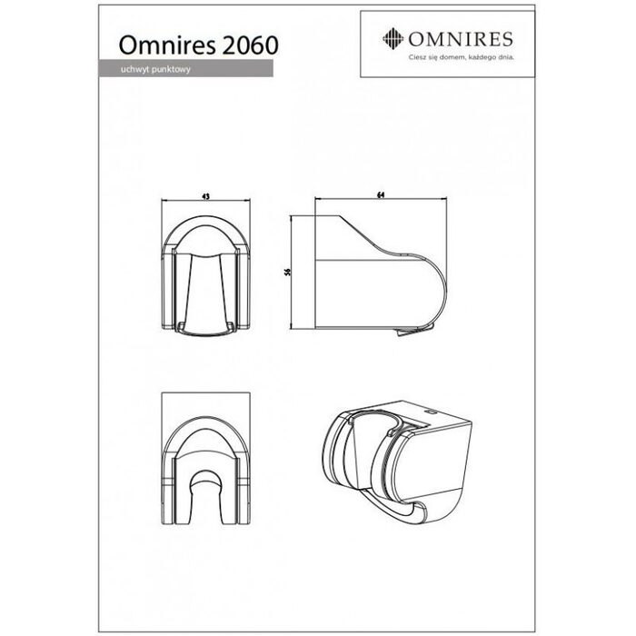 душовий кронштейн Omnires chrome (2060CR)