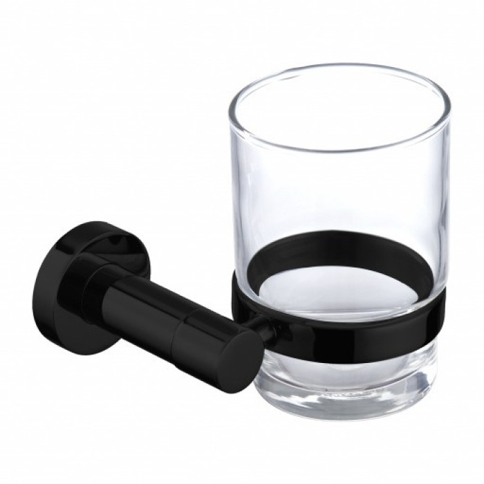стакан з тримачем Omnires Modern Project black matt (MP60320BL)