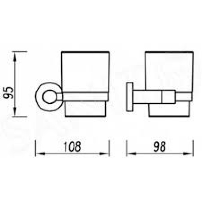 стакан з тримачем Omnires Modern Project black matt (MP60320BL)