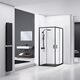 душова кабіна Rea Punto 90x90 black безпечне скло, прозоре (REA-K4801)
