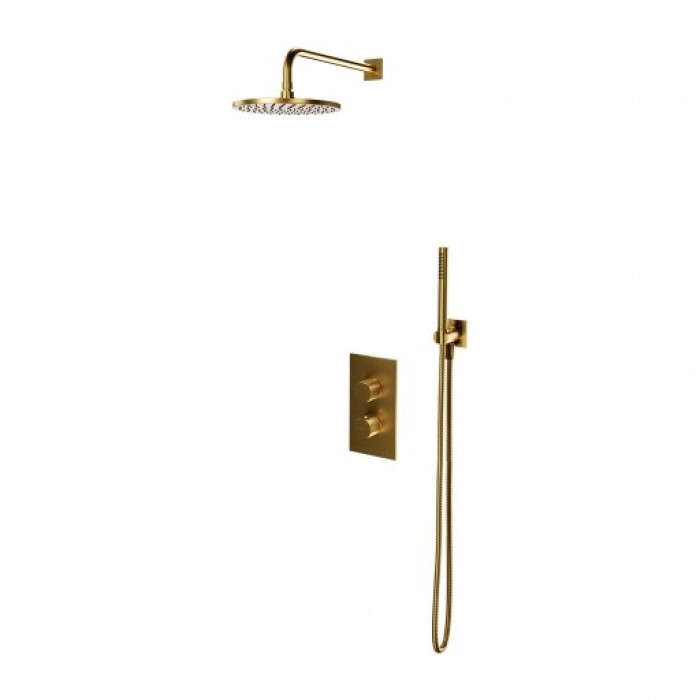 Душова система прихованого монтажу з термостатом Omnires Contour brushed gold (SYSCT11GLB)