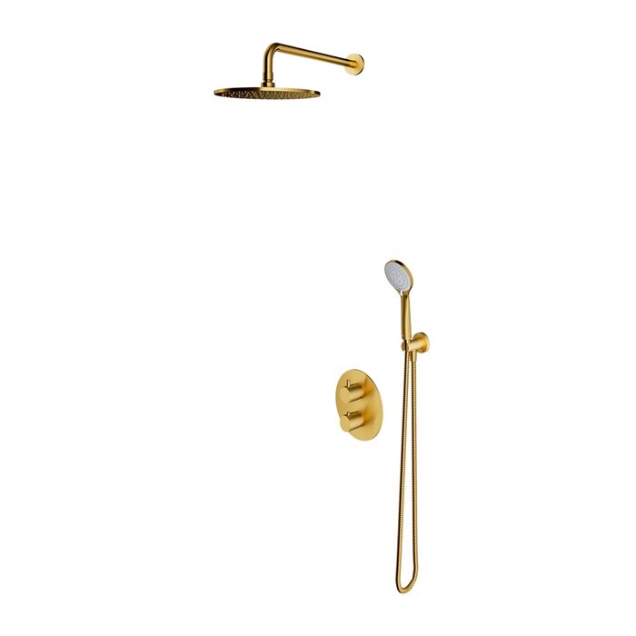 душова система з термостатом Omnires Y brushed gold (SYSYT05GLB)