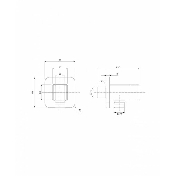 підключення для душового шлангу з тримачем Omnires graphite (8815GR)