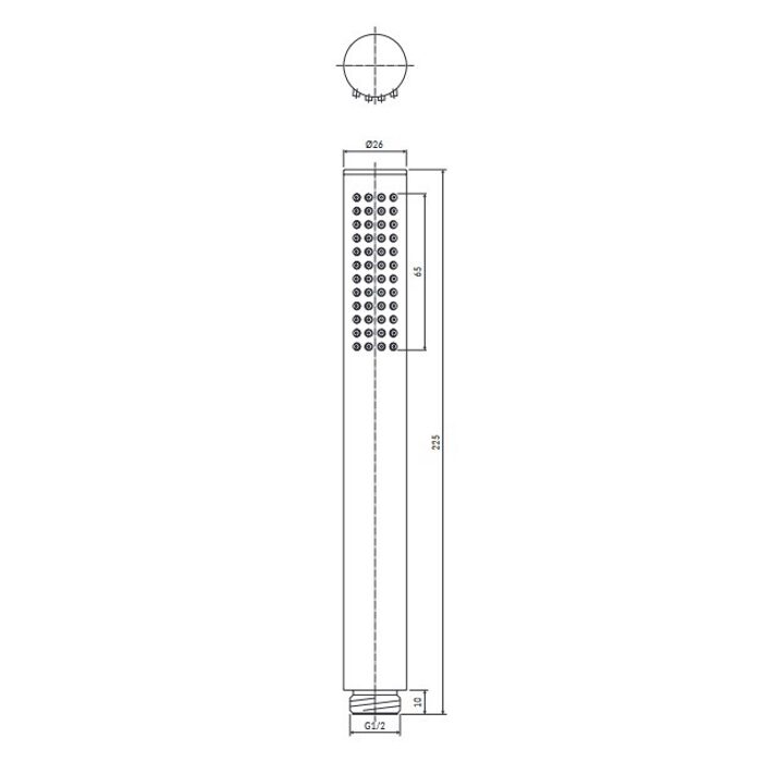 душова лійка Omnires Microphone brushed brass (MICROPHONEX-RBSB)